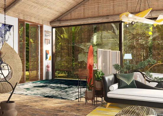 Eccentric Tropical Spa - Private Lounge  Design Rendering