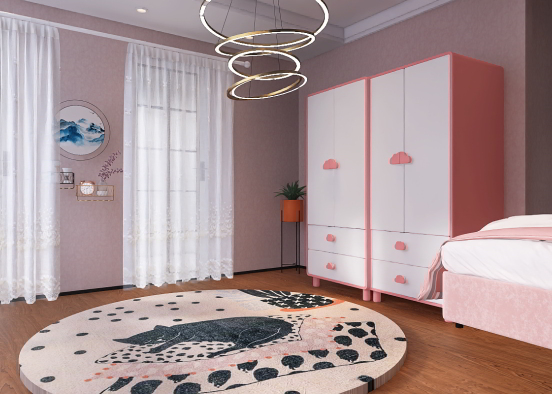 White and pink  Design Rendering