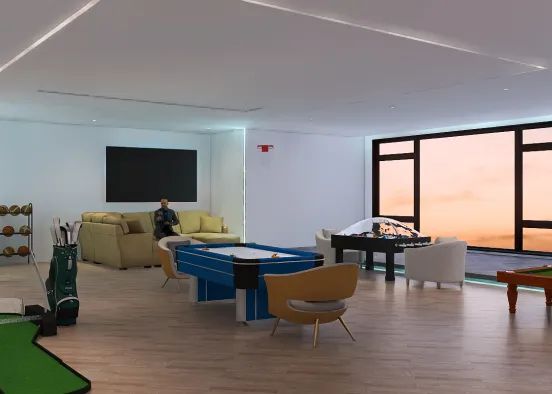 Sports living room Design Rendering