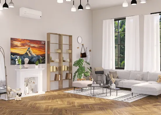 Cozy & Modern living room  Design Rendering