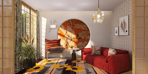 Summer.  A room for relaxation.