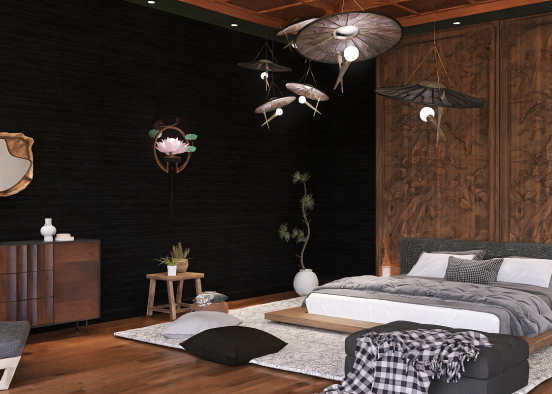 Modern Japanese Bedroom... Design Rendering