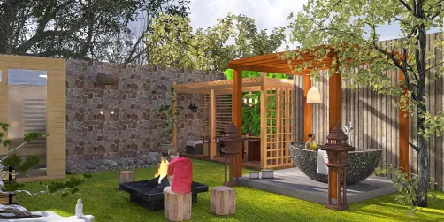 outdoor bath and spa