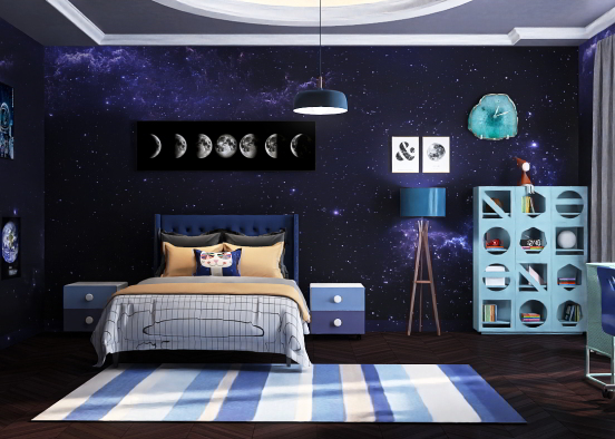 Space Theme Bedroom for Kids 🌌 Design Rendering