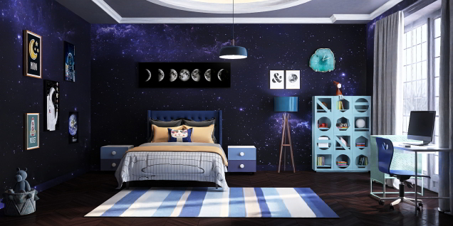 Space Theme Bedroom for Kids 🌌