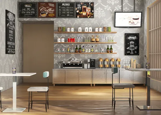 cafe shop Design Rendering