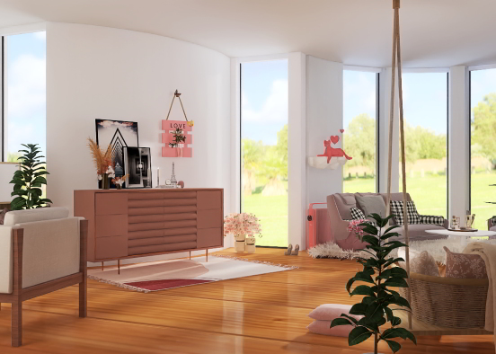 pink chiil out area Design Rendering