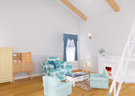 Vintage Revival Living Room Design Rendering