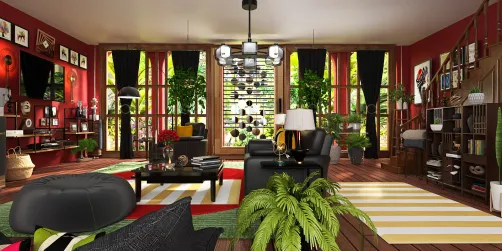 Sunken Living room ❤️💚💛🧡