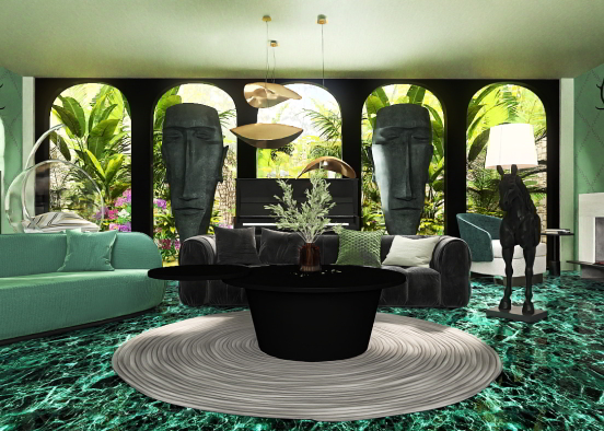 Luxury Living room Design Rendering