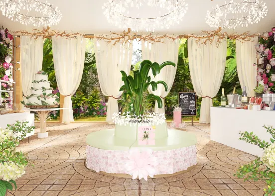 Wedding Reception Buffet area  Design Rendering