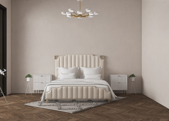 White bedroom Design Rendering