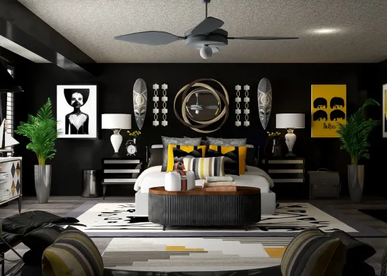 Master Bedroom 💛🖤 Design Rendering