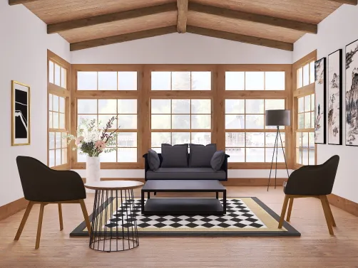 modern Japanese room with japanese wood 