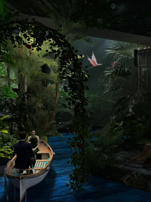 Jungle Simulation in the amusement park 🛶🏝️