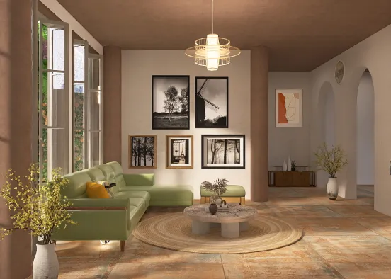 simple design living room Design Rendering