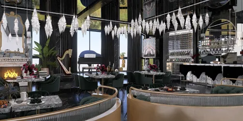 Luxe NYC Art deco swanky restaurant 