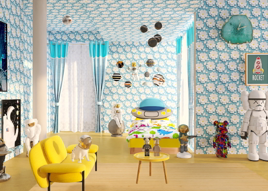 Out of this world kids room Design Rendering