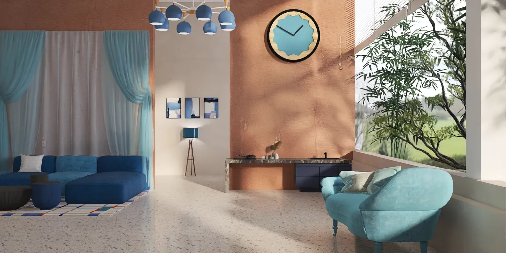 a large clock on a wall in a room 