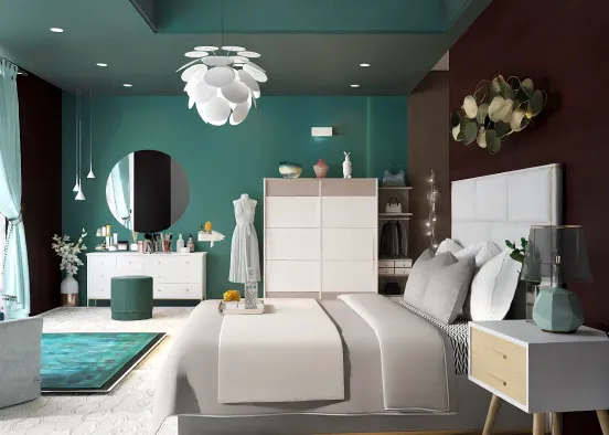 stylish leady room 💚 Design Rendering