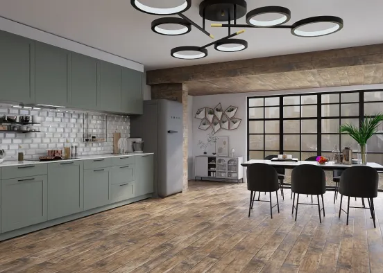 Kitchen and dining Design Rendering