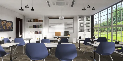traditional  secondary school class room 