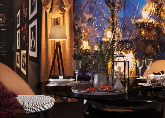 Dining for Two on Raining Night Design Rendering
