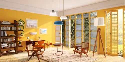 Old fashioned yellow office 