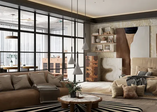 # Apartamento - Pantone 2025 Renderização de Design