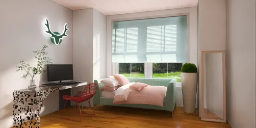 Pink And Cyan Kid Bedroom