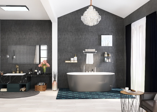 glam modern bathroom  Design Rendering