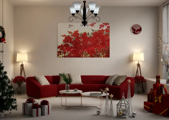 red room for Christmas  Design Rendering