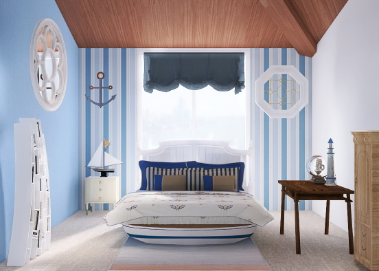 Nautical Bedroom  Design Rendering
