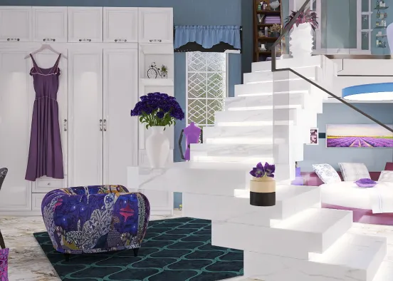 # PurpleBedroomWithBathroom Renderização de Design