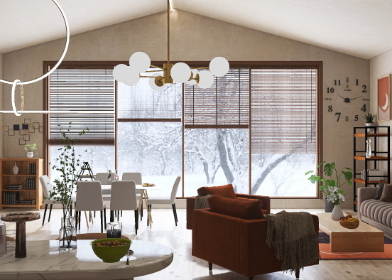 10 followers special living+dining Design Rendering