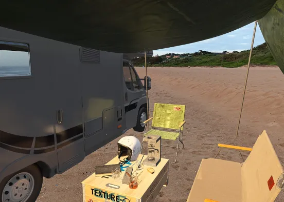 # By The Beach(The vacation Life Inside The Car) Renderização de Design