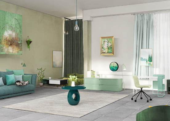 💚 green room 💚  Design Rendering