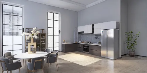 modern kitchen in high rise apartment 