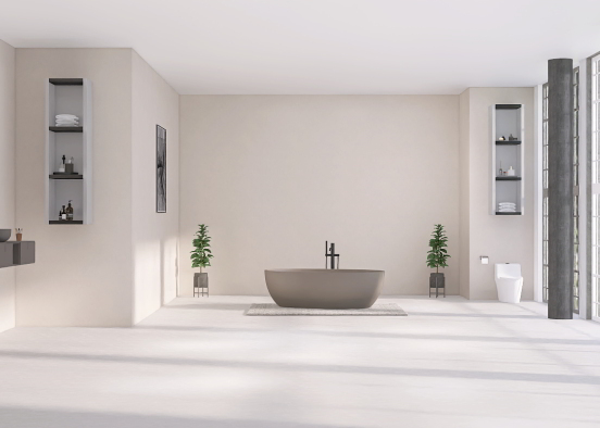 modern and minimalistic bathroom  Design Rendering