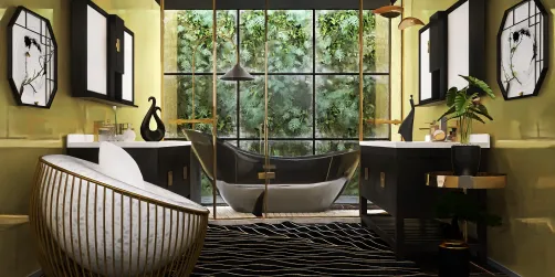 Luxury black and gold bathroom🖤💫🖤
