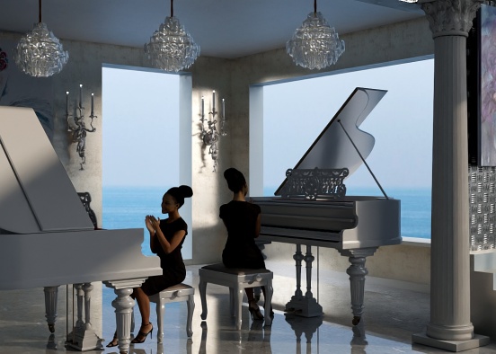 Twin Pianists with Twin Grands Design Rendering