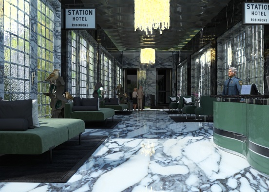 Hotel Lobby 🏨  Design Rendering
