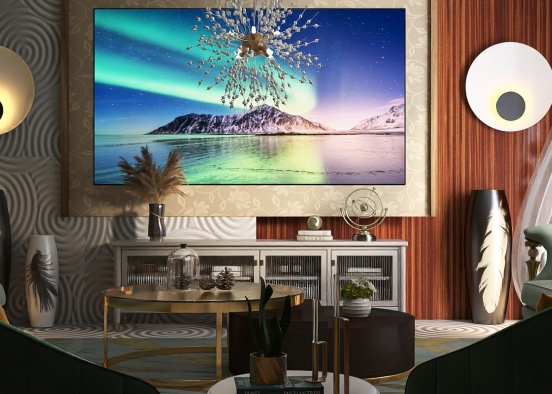 A cozy TV room Design Rendering