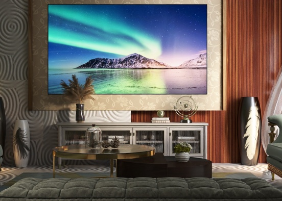 A cozy TV room Design Rendering