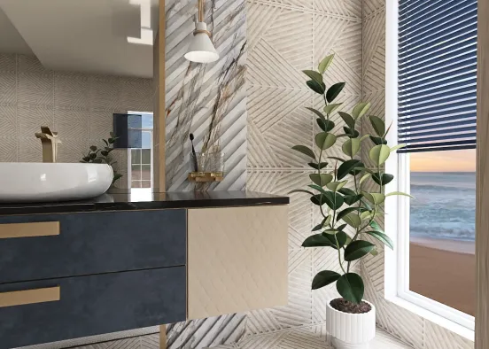 # Beachy Bathroom  Renderização de Design