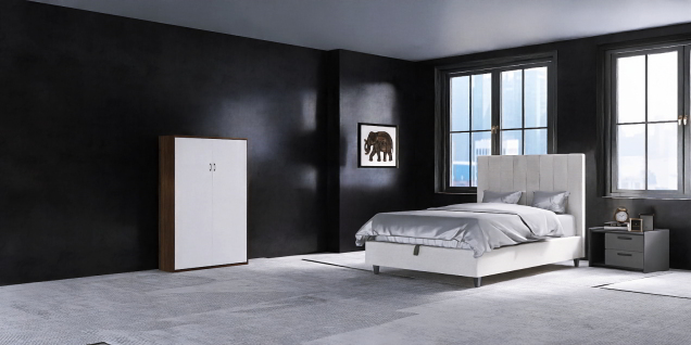 Black and white bedroom design 