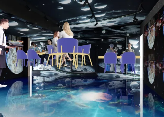 Weightless Space Cafe  Design Rendering