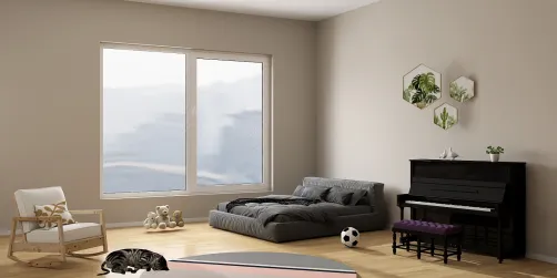 An empty kittypet’s room.  (Or so it thinks!)