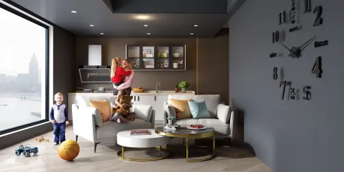 living room&kitchen
