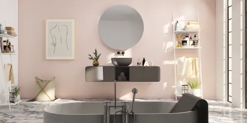 Peaceful pink bathroom